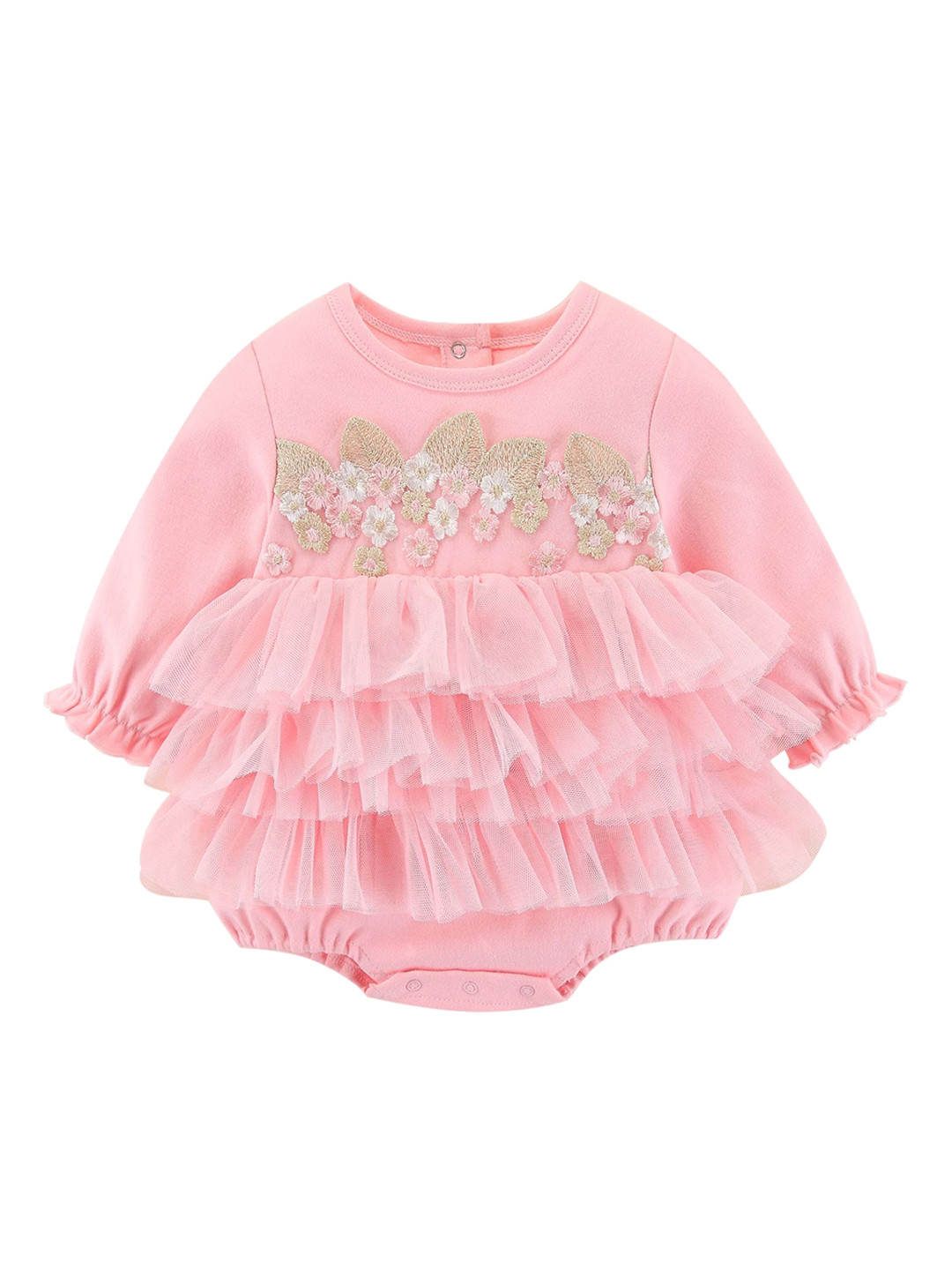 StyleCast Infant Girls Embroidered Layered Cotton Rompers