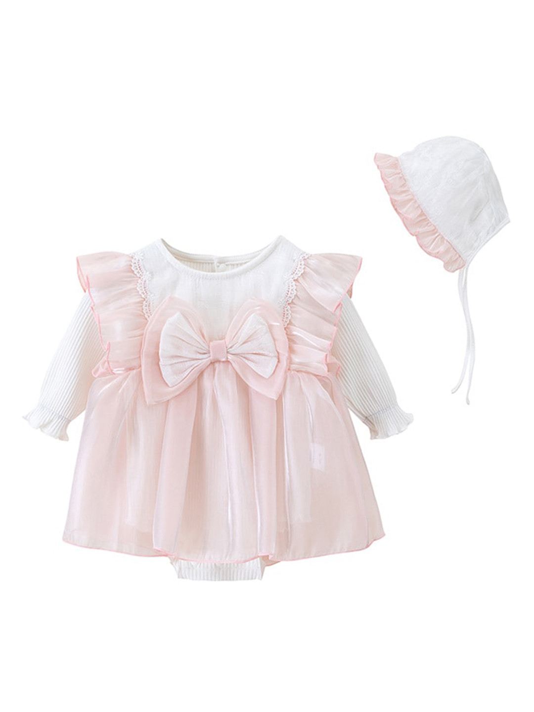 StyleCast Infants Girls Pink Big Bow Cotton Princess Bodysuit