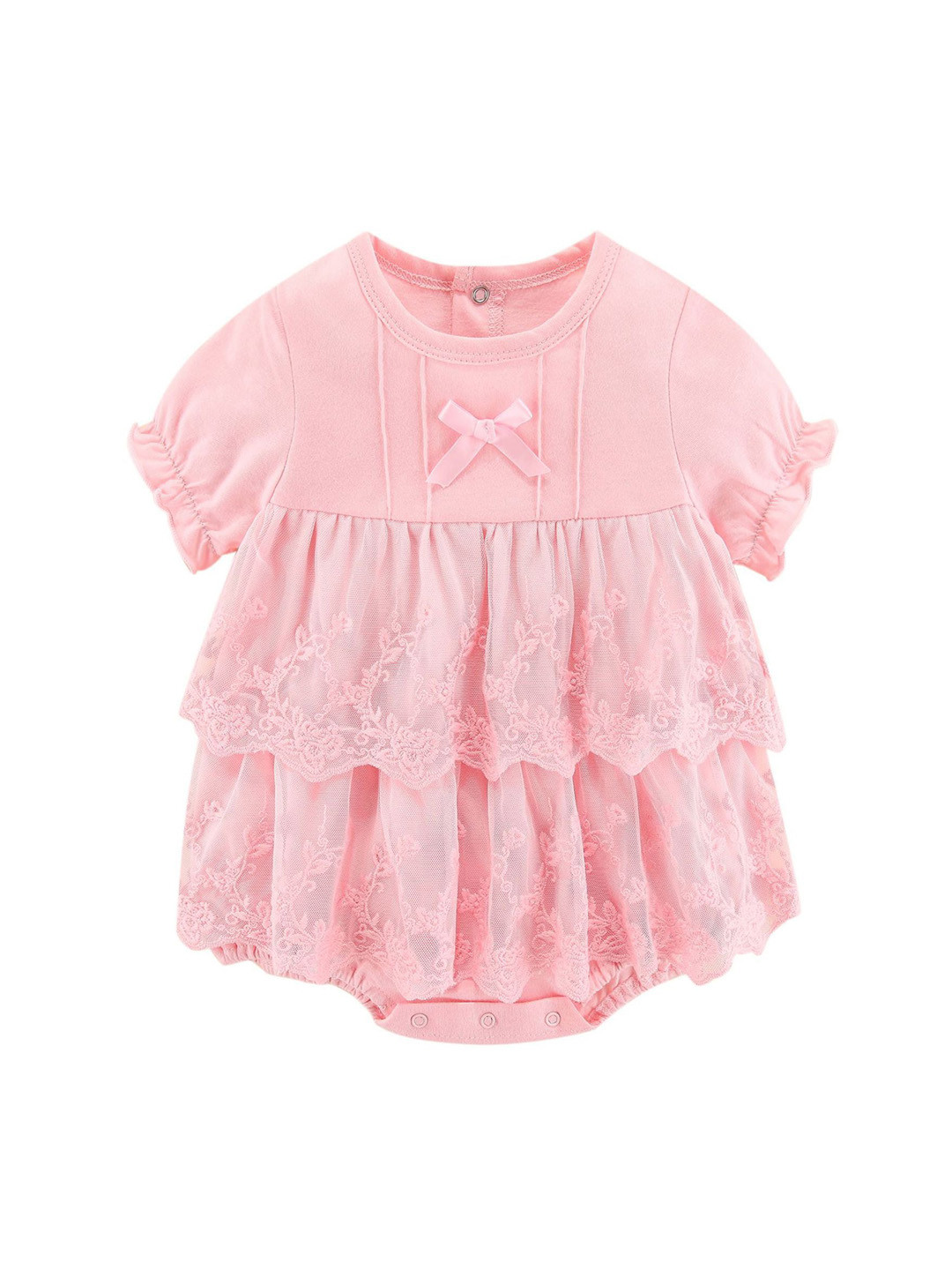StyleCast Infant Girls Embroidered Round Neck Cotton Body Suit