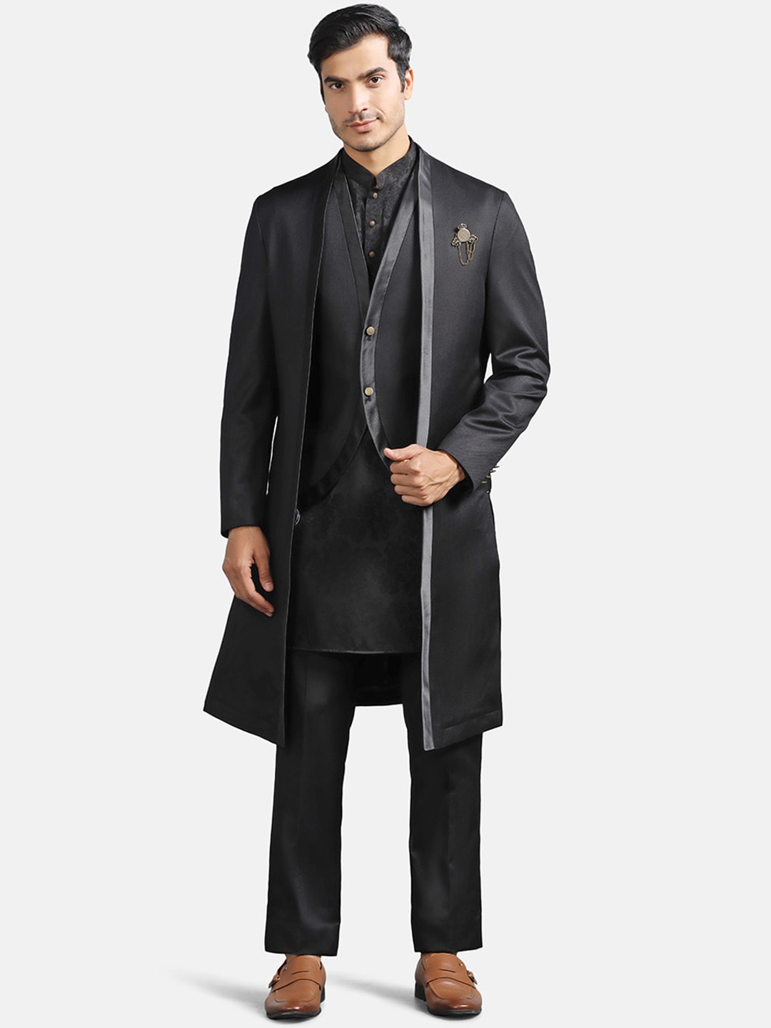 Blackberrys Four Piece Sherwani Waist Coat With Trouser & Jacket