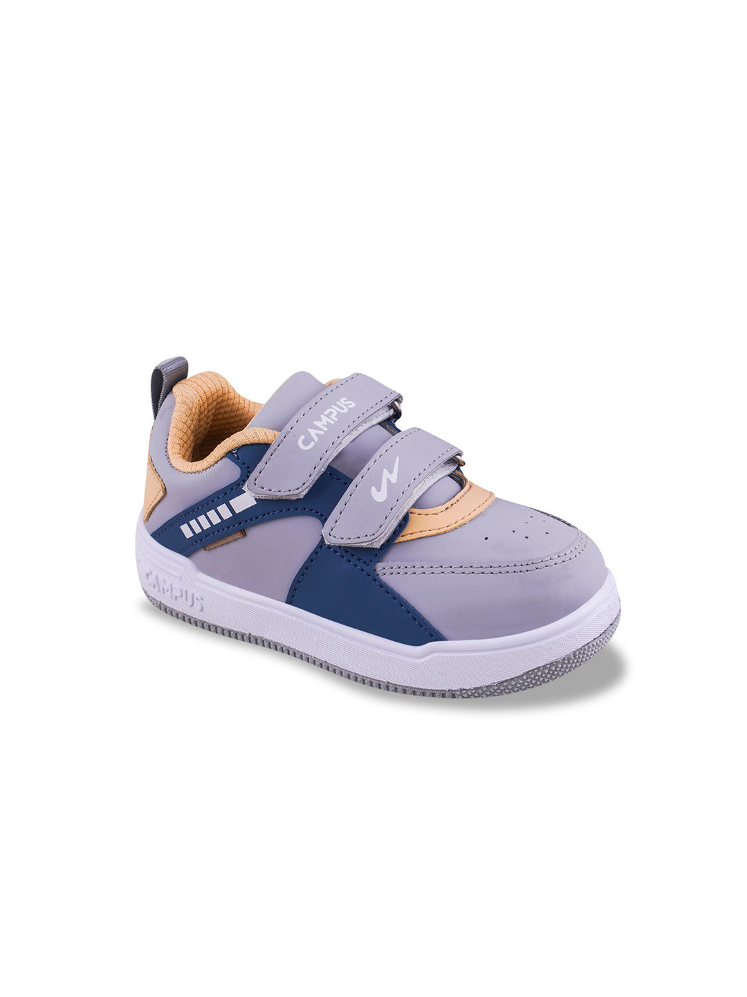 Campus Kids Colourblocked Round Toe Velcro Sneakers