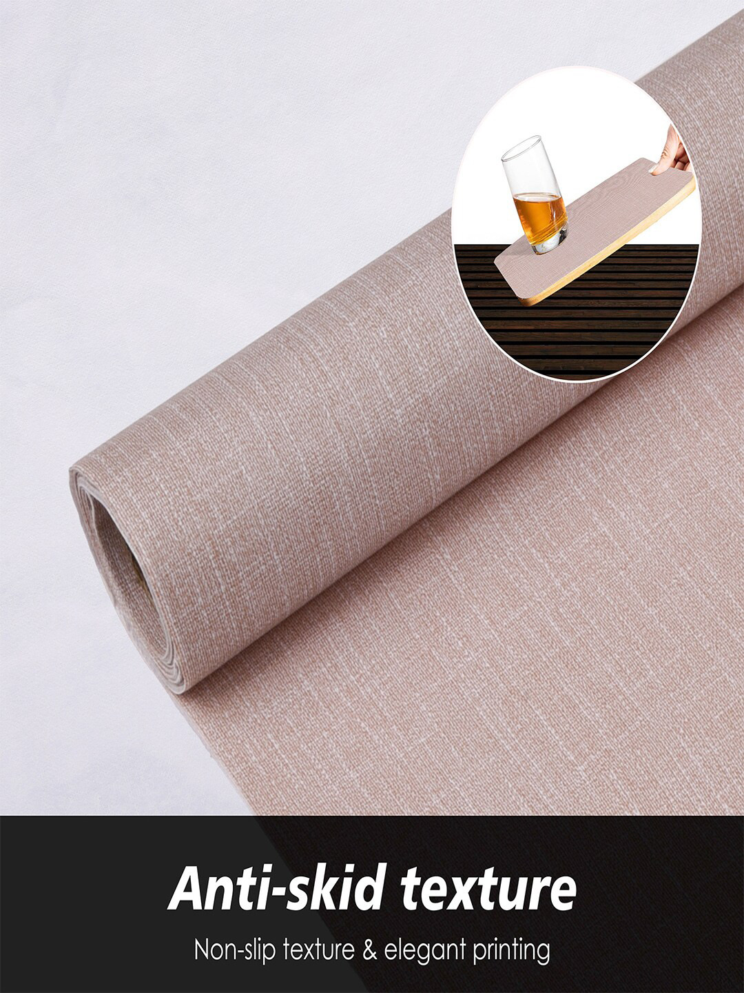 Kuber Industries Beige 2 Pieces Shelf Liner Drawer Organisers