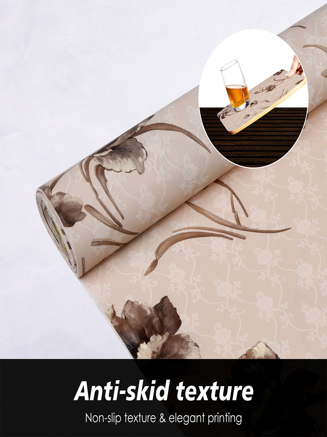 Kuber Industries Brown Shelf Liner Organiser