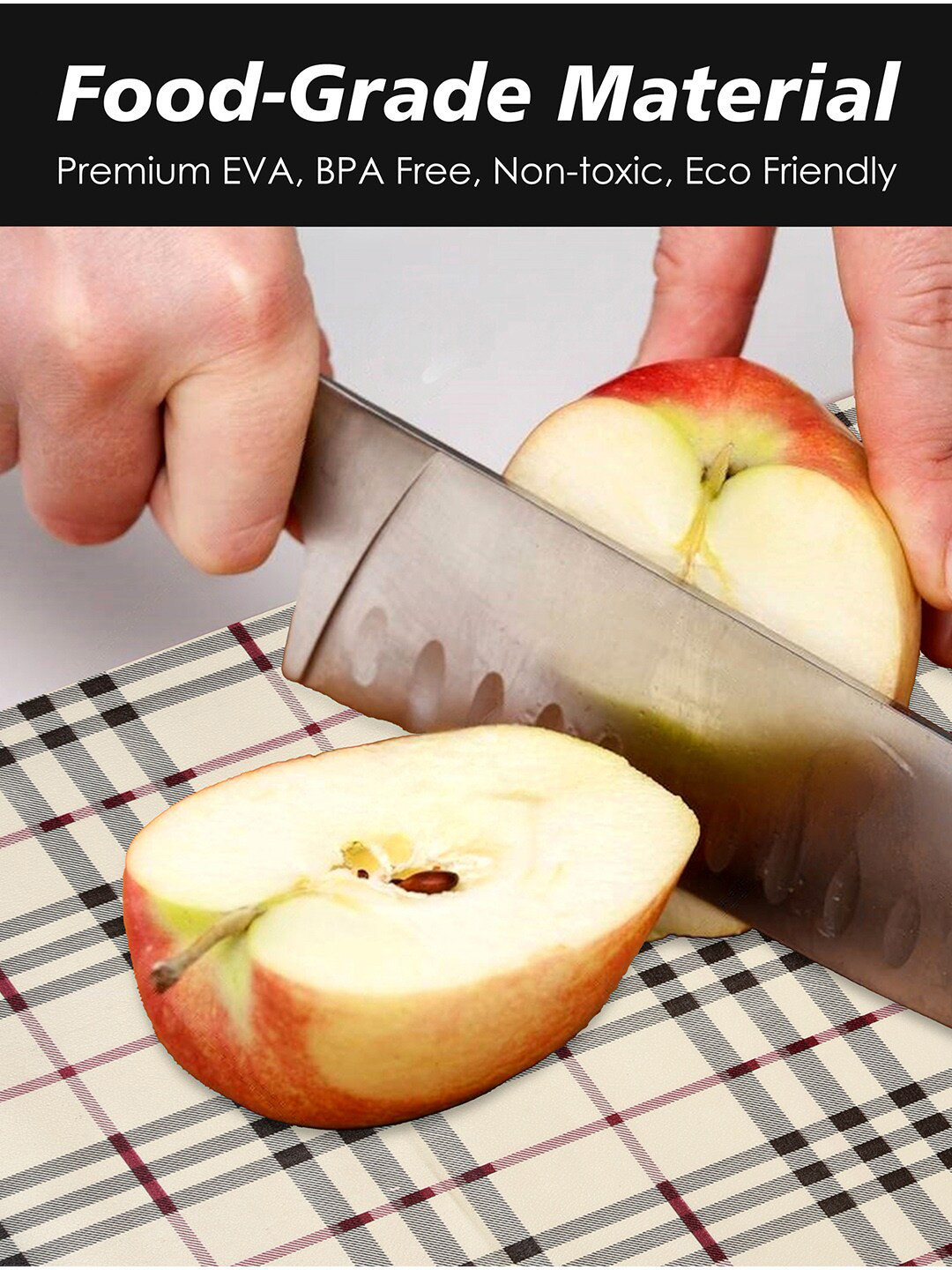 Kuber Industries Cream-Coloured 2 Pieces Check-Design Shelf Liner