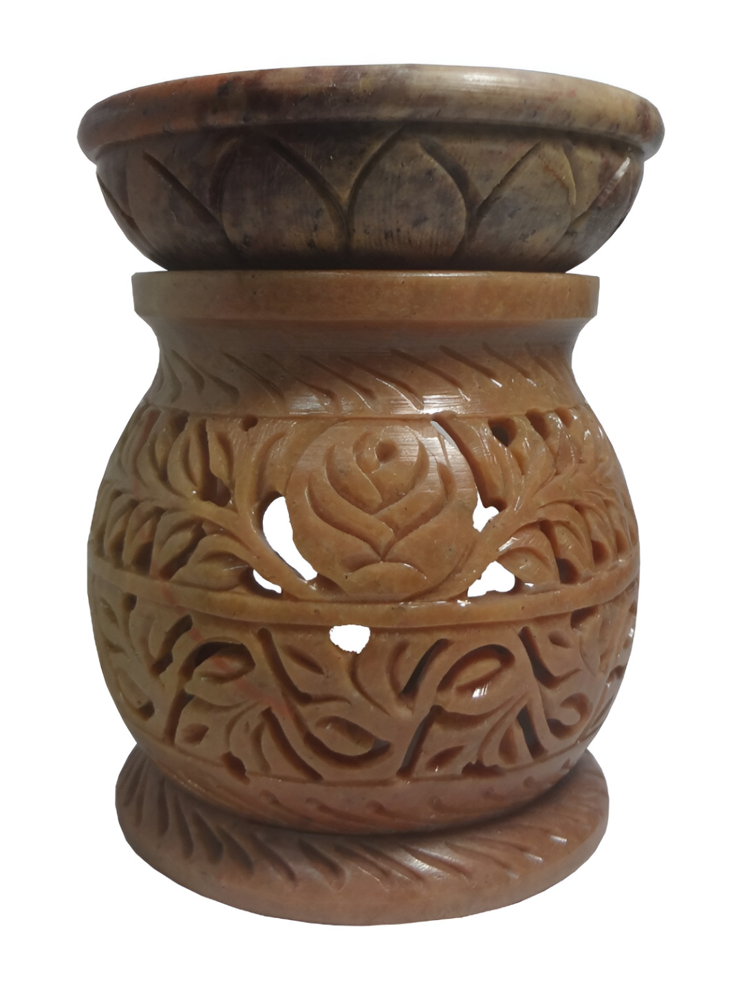 Avinash Handicrafts Brown Texture Matki Shape Stone Aroma Oil Diffusers