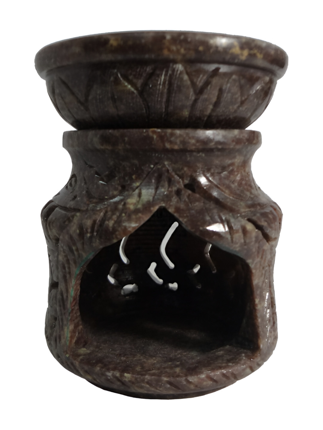 Avinash Handicrafts Black Stone Carved Lota Shape Aroma Oil Diffusers