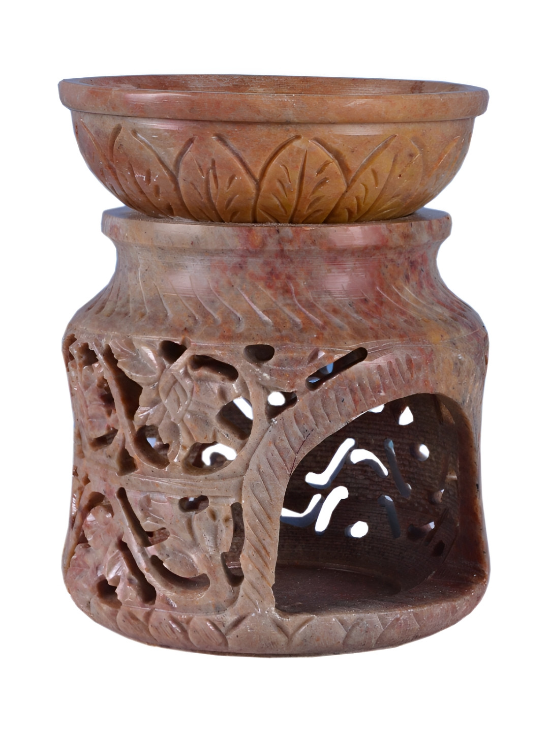 Avinash Handicrafts Brown Textured Stone Aroma Oil Diffuser