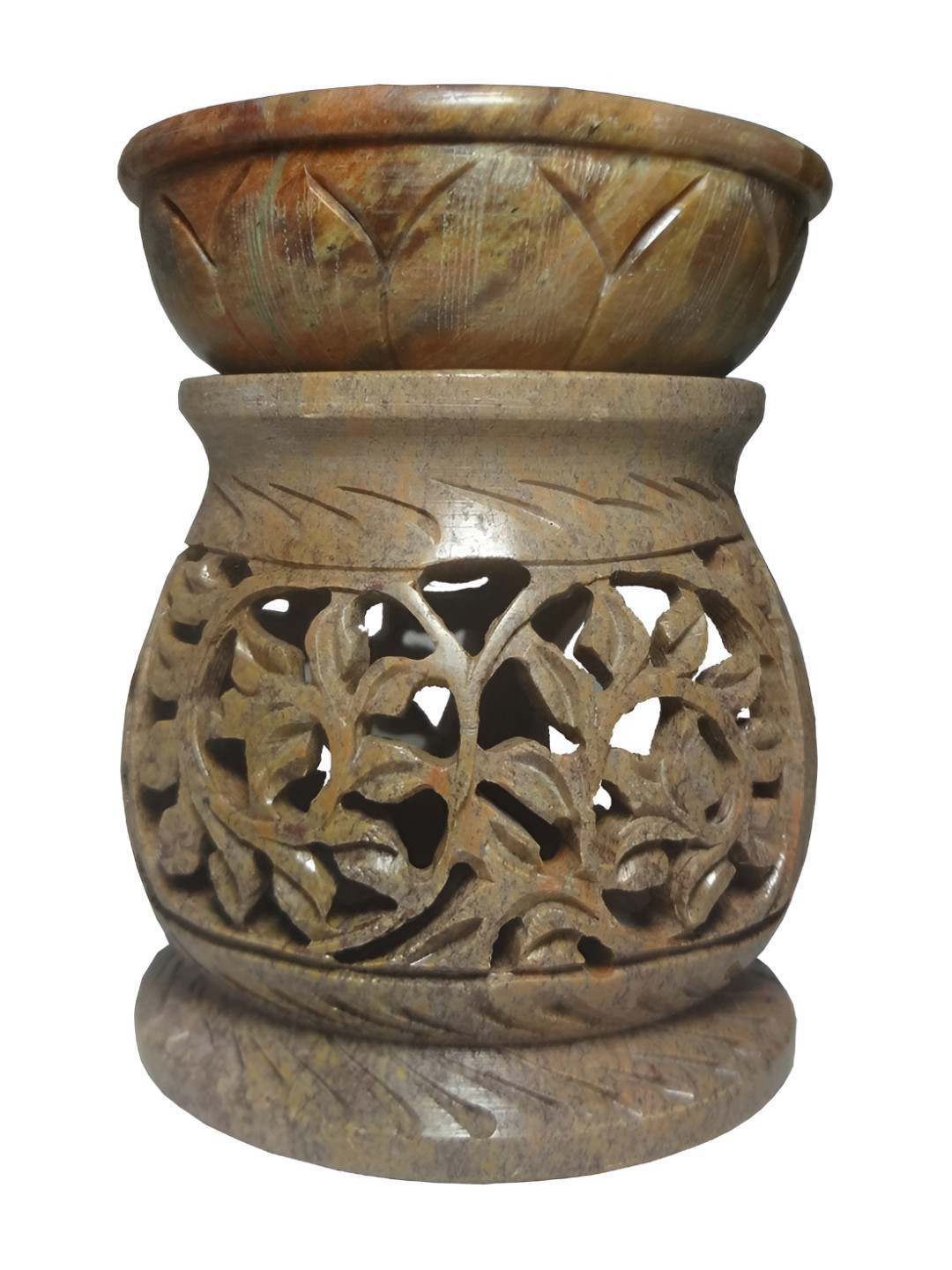 Avinash Handicrafts Brown Texture Matki Shape Stone Aroma Oil Diffusers
