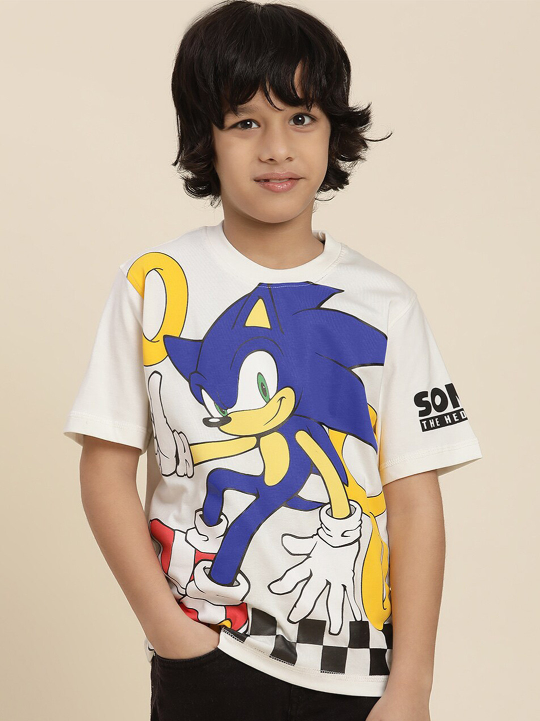 Kids Ville Boys Sonic Printed Relaxed Fit Tshirt