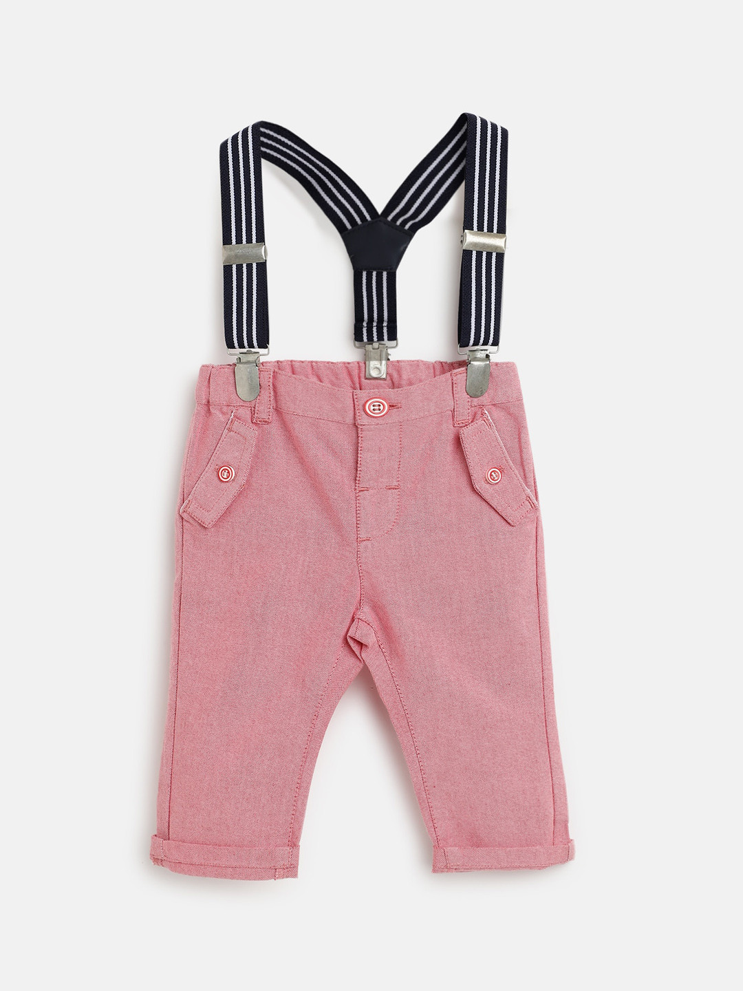Chicco Boys Relaxed Mid Rise Cotton Trousers With Suspenders