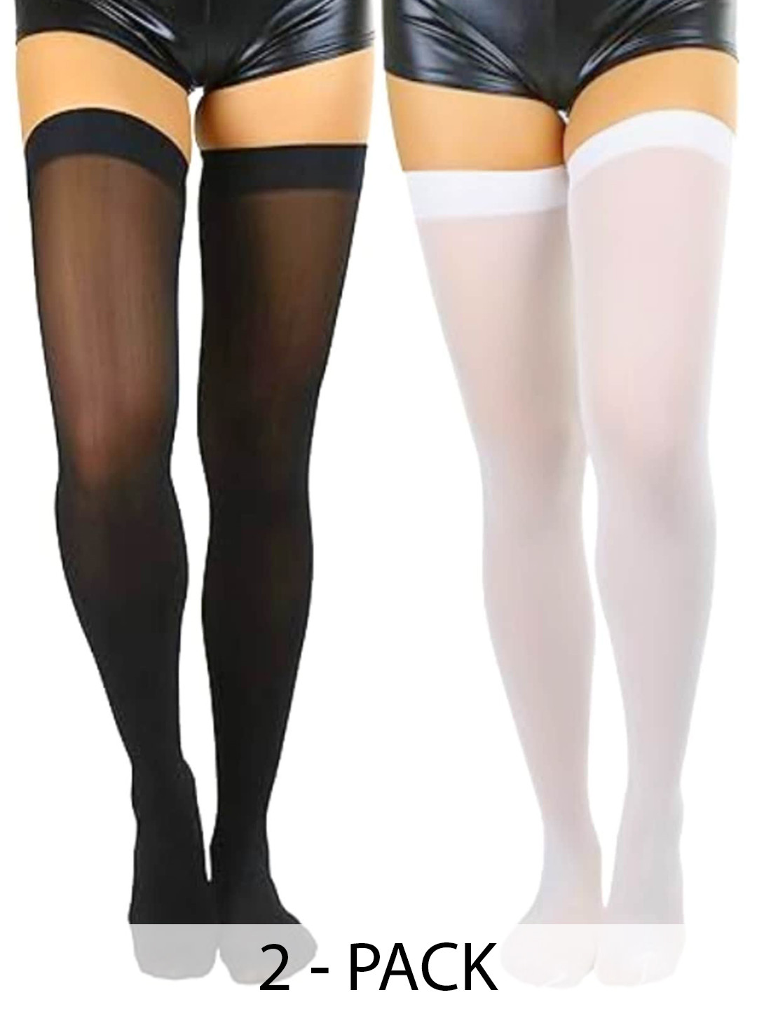 BAESD Pack Of 2 Thigh High Sheer Pantyhose Transparent Stockings