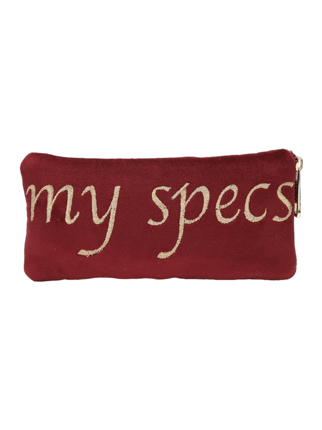 AQUATAN Typography Embroidered Velvet Sunglasses Case