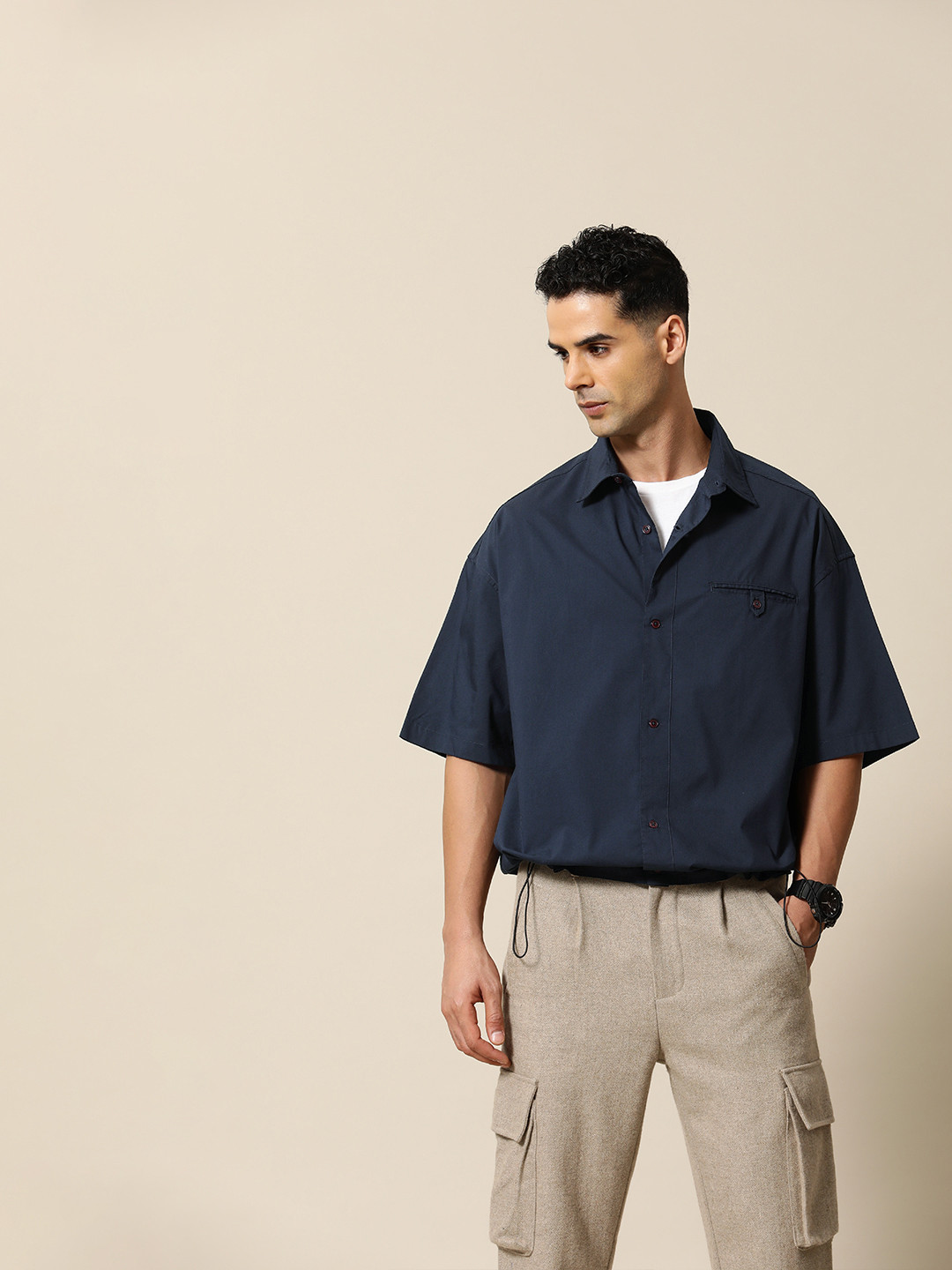 Mr Bowerbird Solid Oversized Casual Shirt