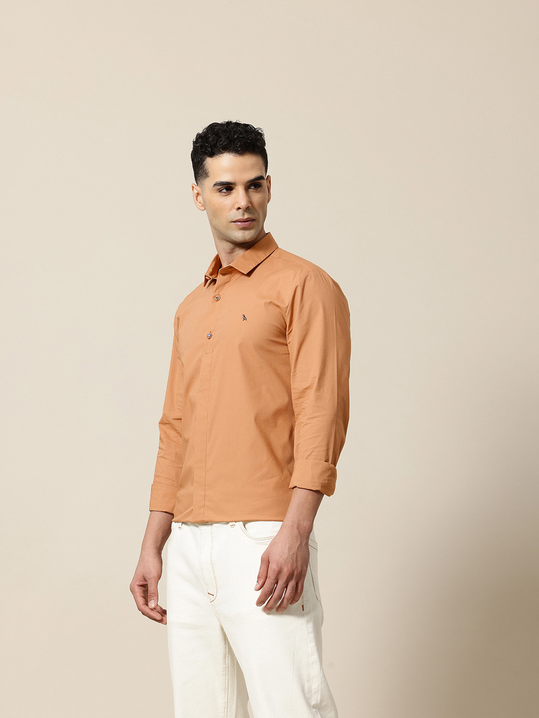 Mr Bowerbird Tailored Fit Opaque Cotton Poplin Embroidered Shirt