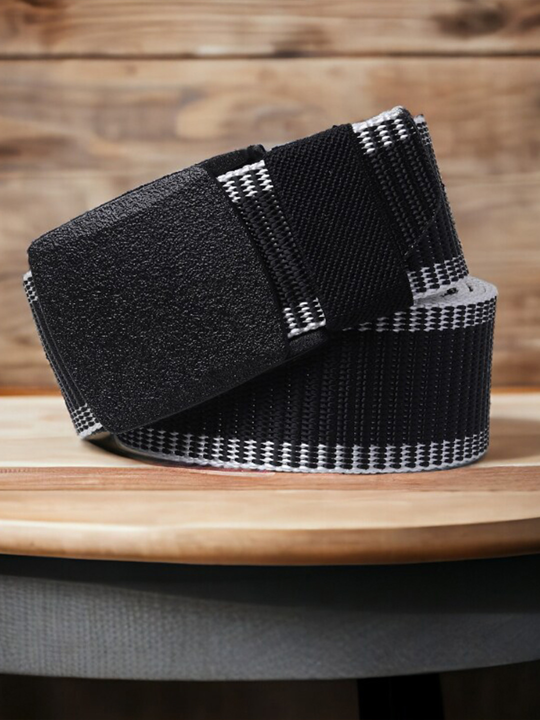 Kastner Men Textured Canvas Slider Buckle Belt