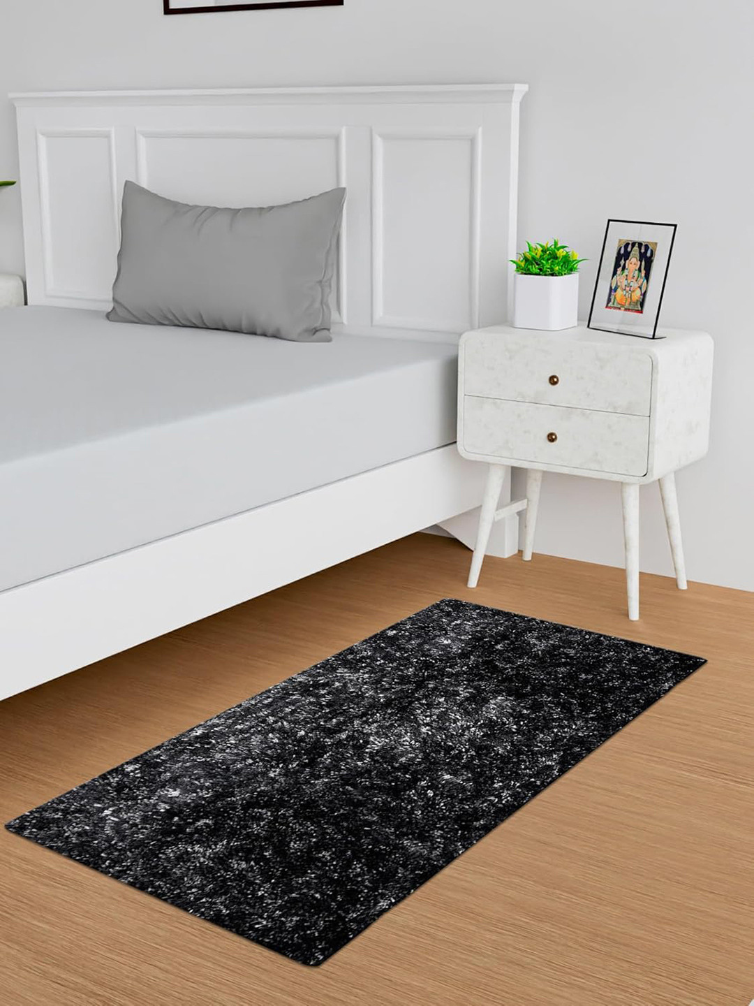 Kuber Industries 2-Pcs Grey Self-Designed Anti-Slip Carpets