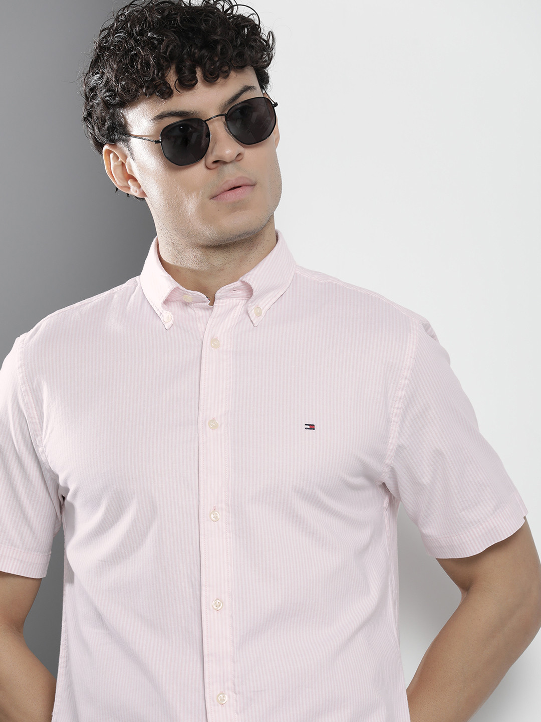 Tommy Hilfiger Short Sleeves Opaque Striped Casual Shirt