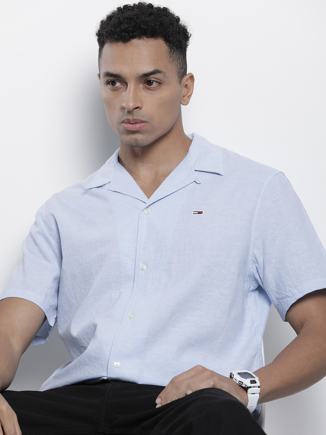 Tommy Hilfiger Cotton Linen Opaque Casual Shirt