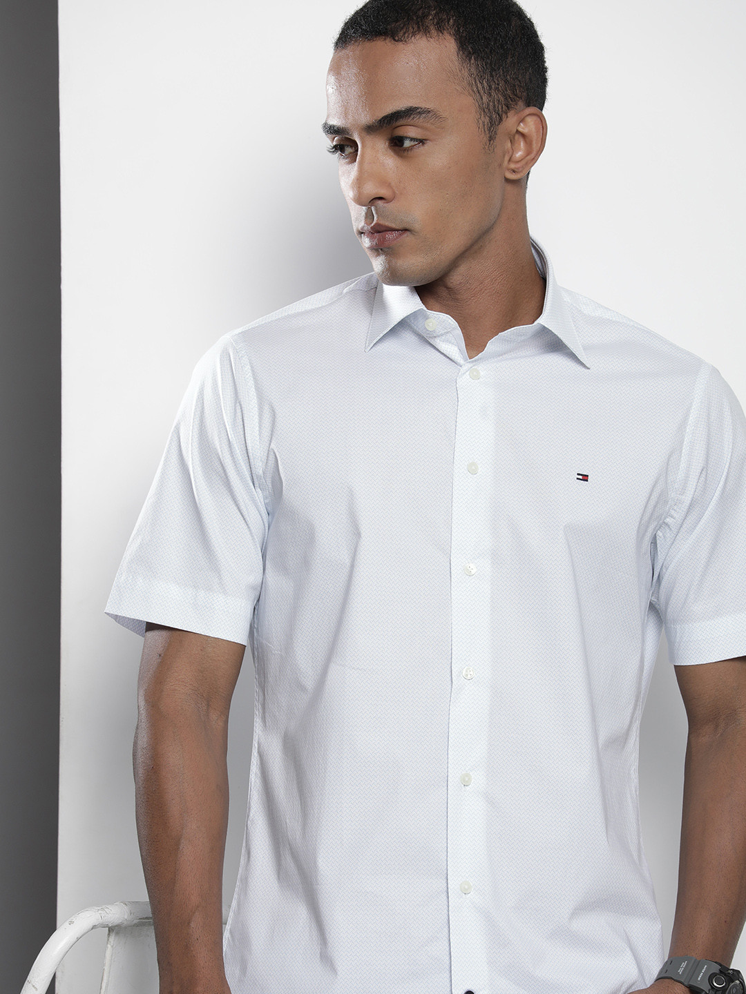 Tommy Hilfiger Thflex Fit Printed Casual Shirt