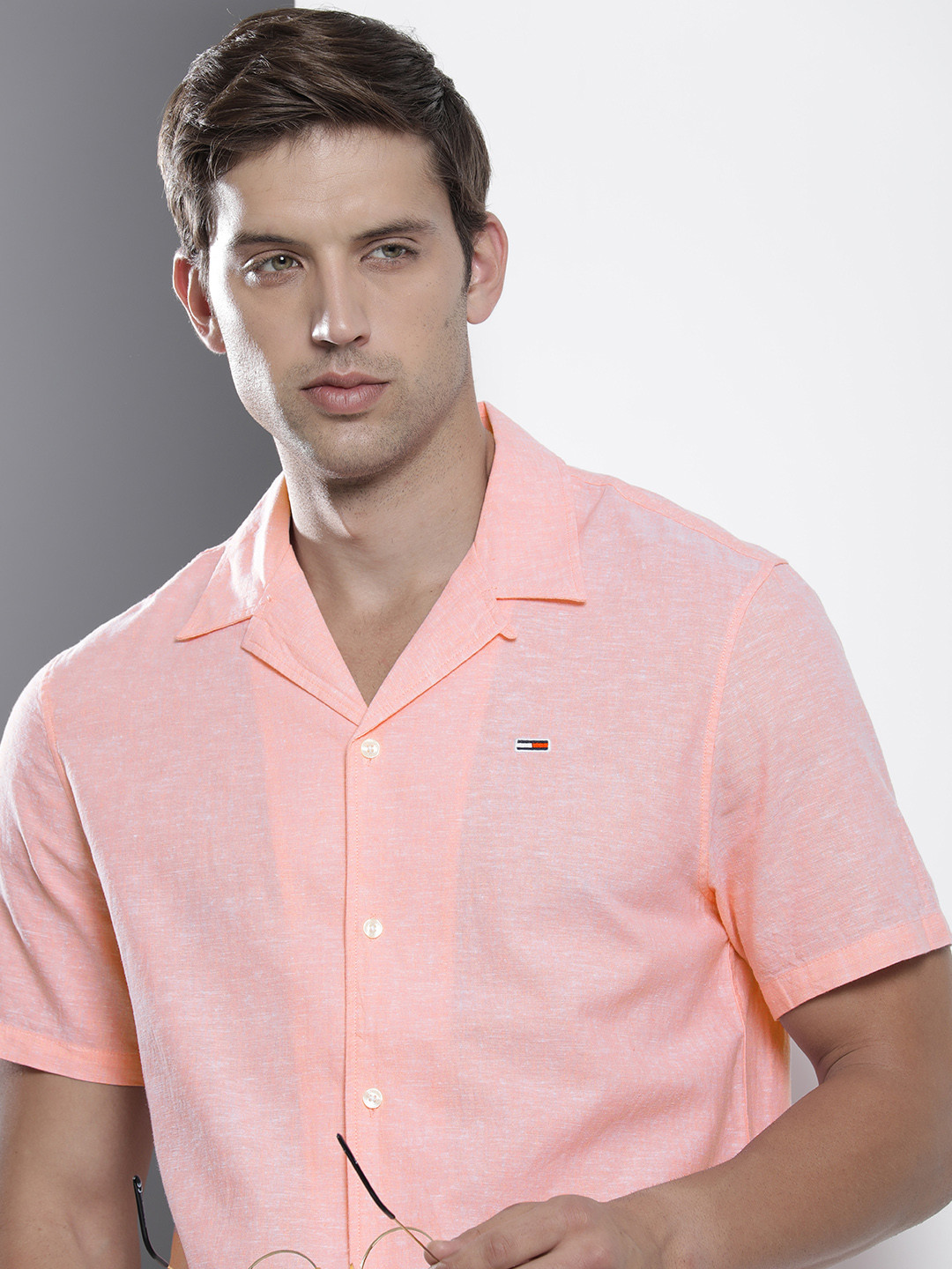 Tommy Hilfiger Men Cotton Linen Casual Shirt