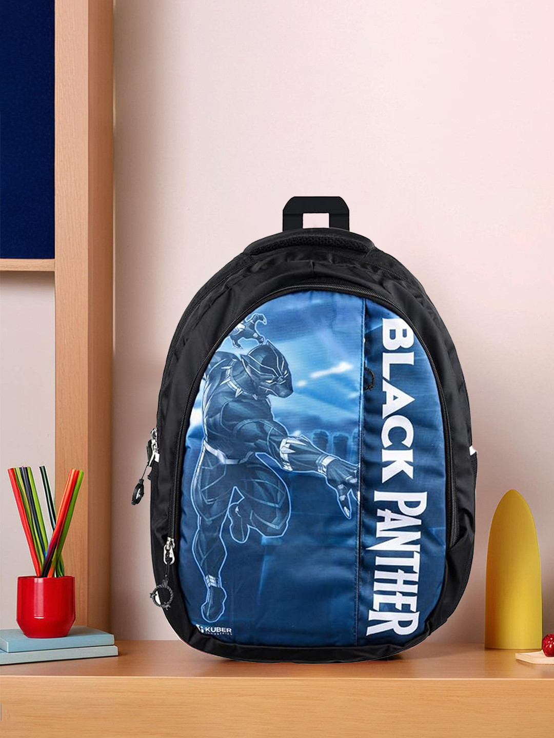 Kuber Industries Marvel Black Blue Panther tuition bag for boys School Bags Kids