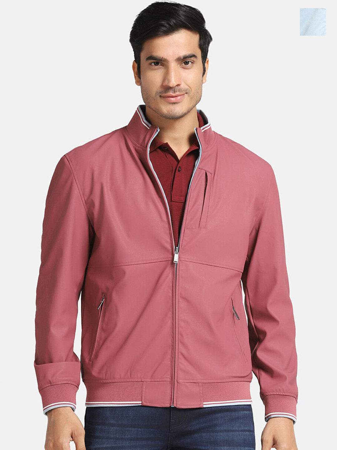 Blackberrys Mock Collar Reversible Lightweight Bomber Jacket