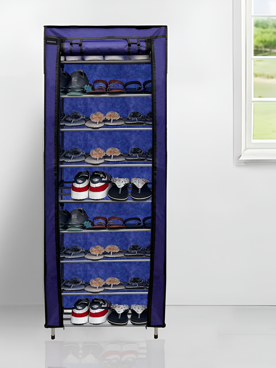 Urban Choice Blue Textured 9-Tier Shoe Racks