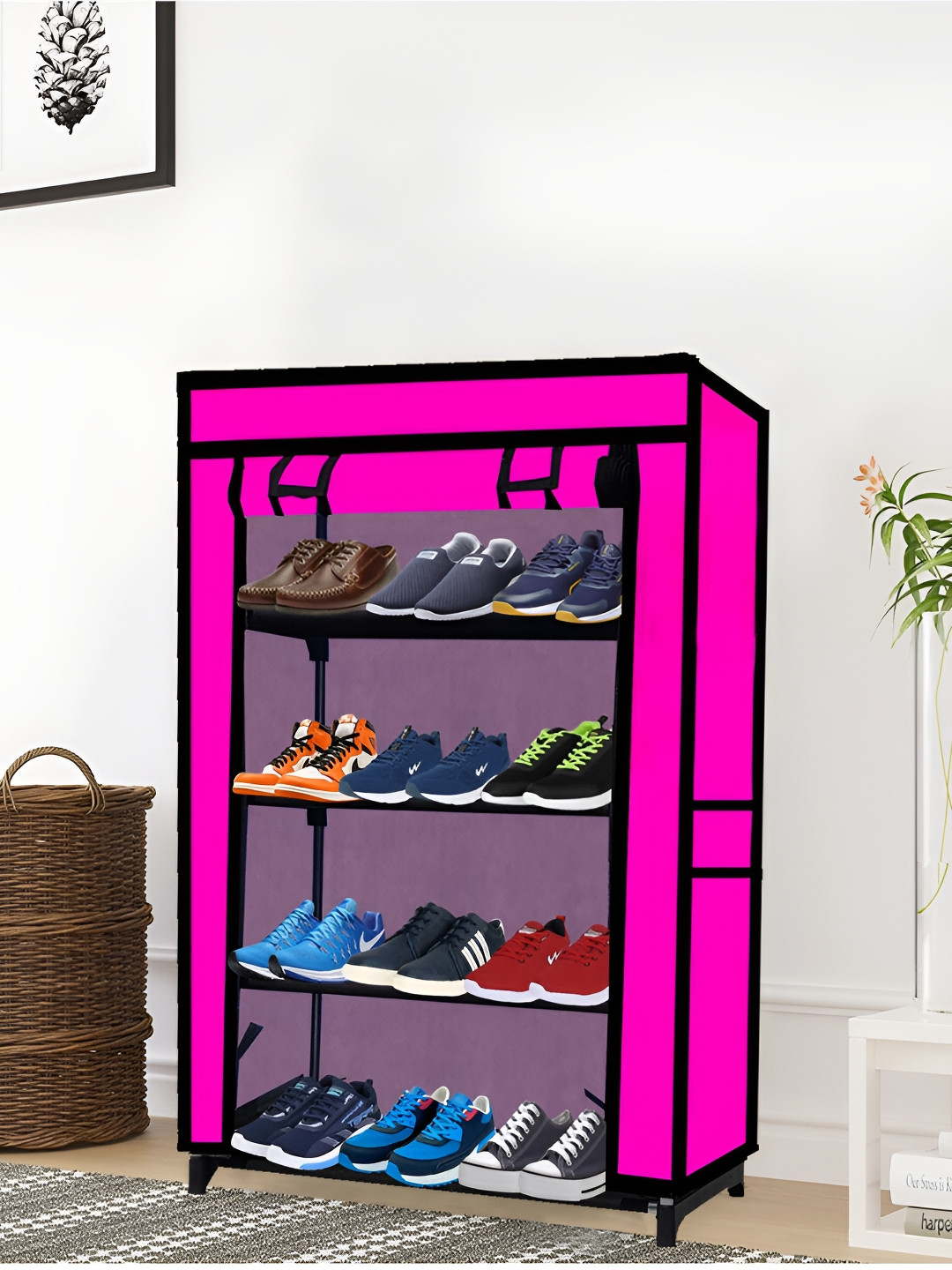 Urban Choice Pink 4 Tier Rectangle Multi Purpose Rack