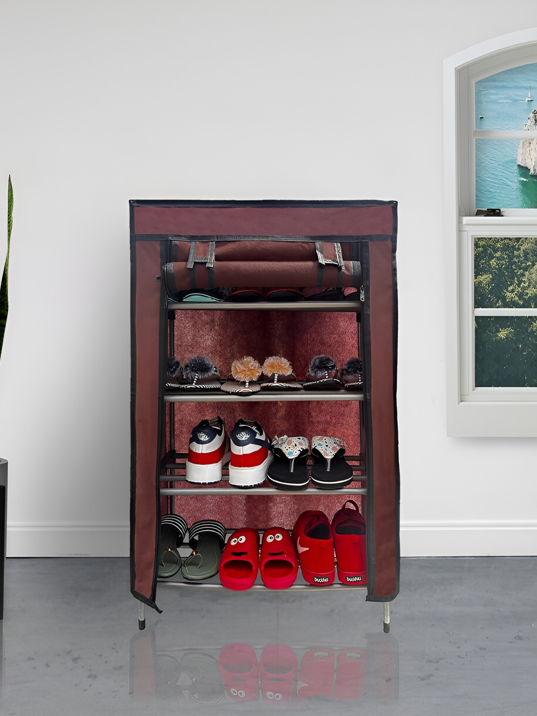 Urban Choice Brown 4 Tier Rectangle Multi Purpose Rack