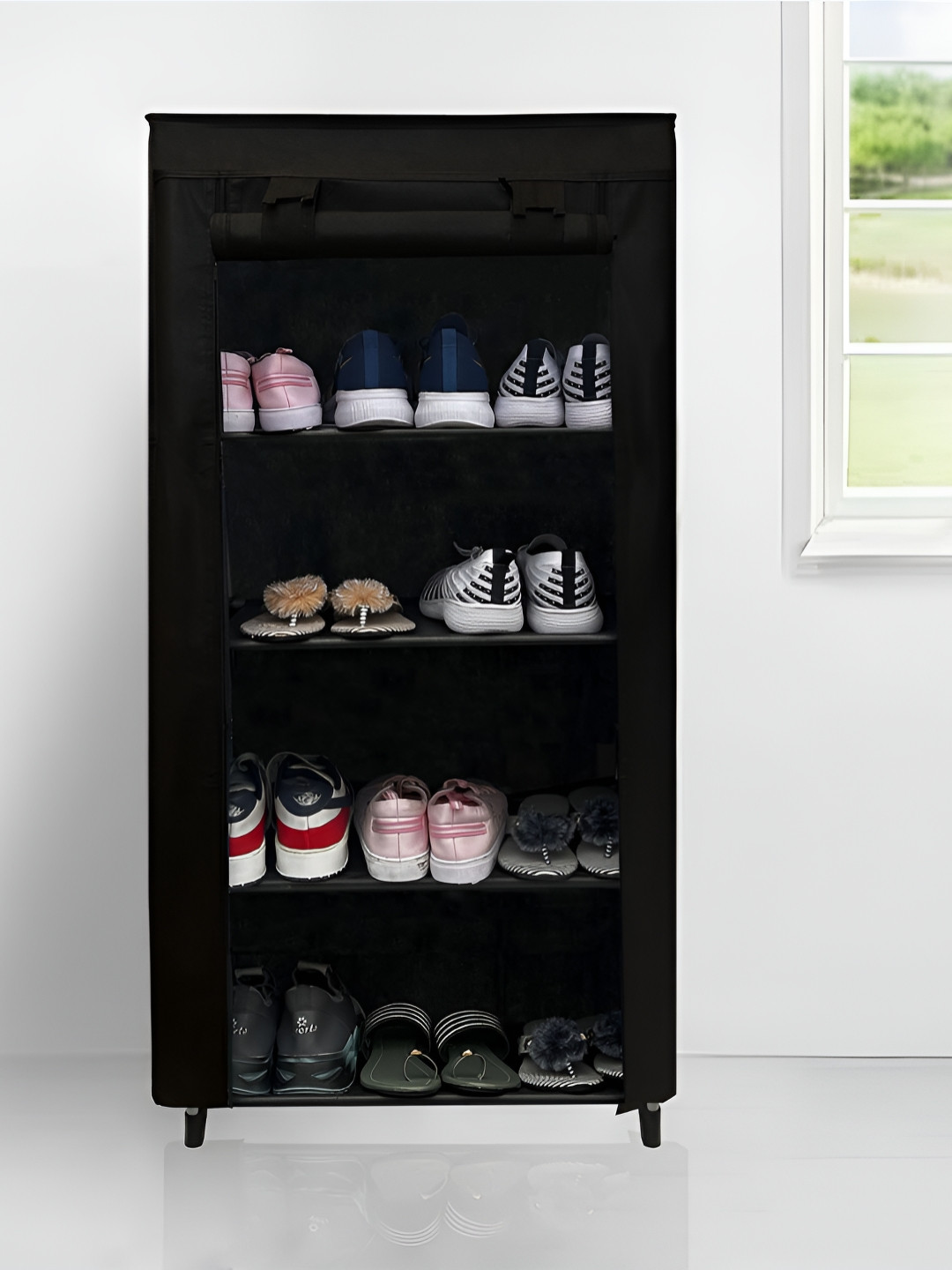 Urban Choice Black 6 Tier Rectangle Shoe Rack