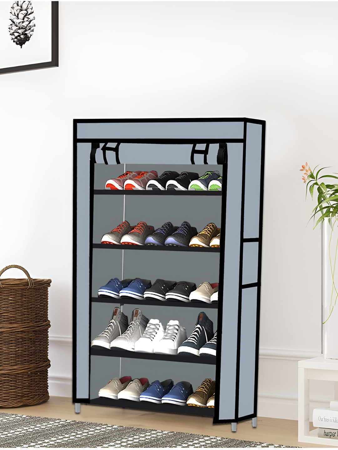 Urban Choice Grey 5 Layer Metal Rectangle Multi Purpose Rack