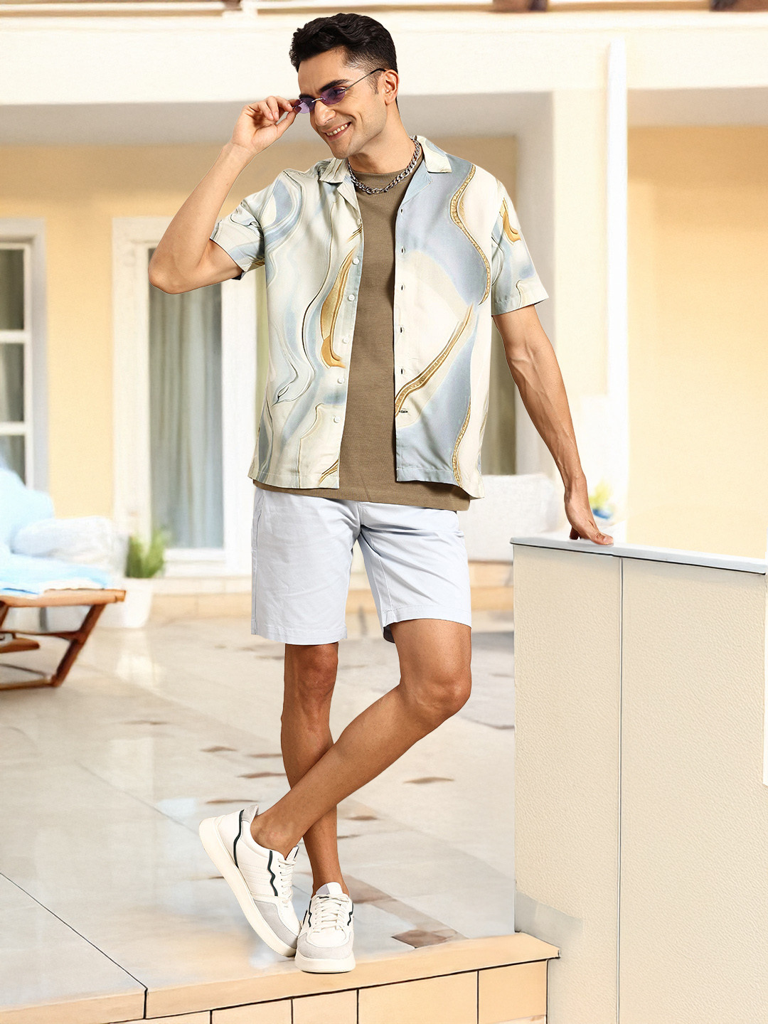 Mast & Harbour Short Sleeves Printed Casual Shirt