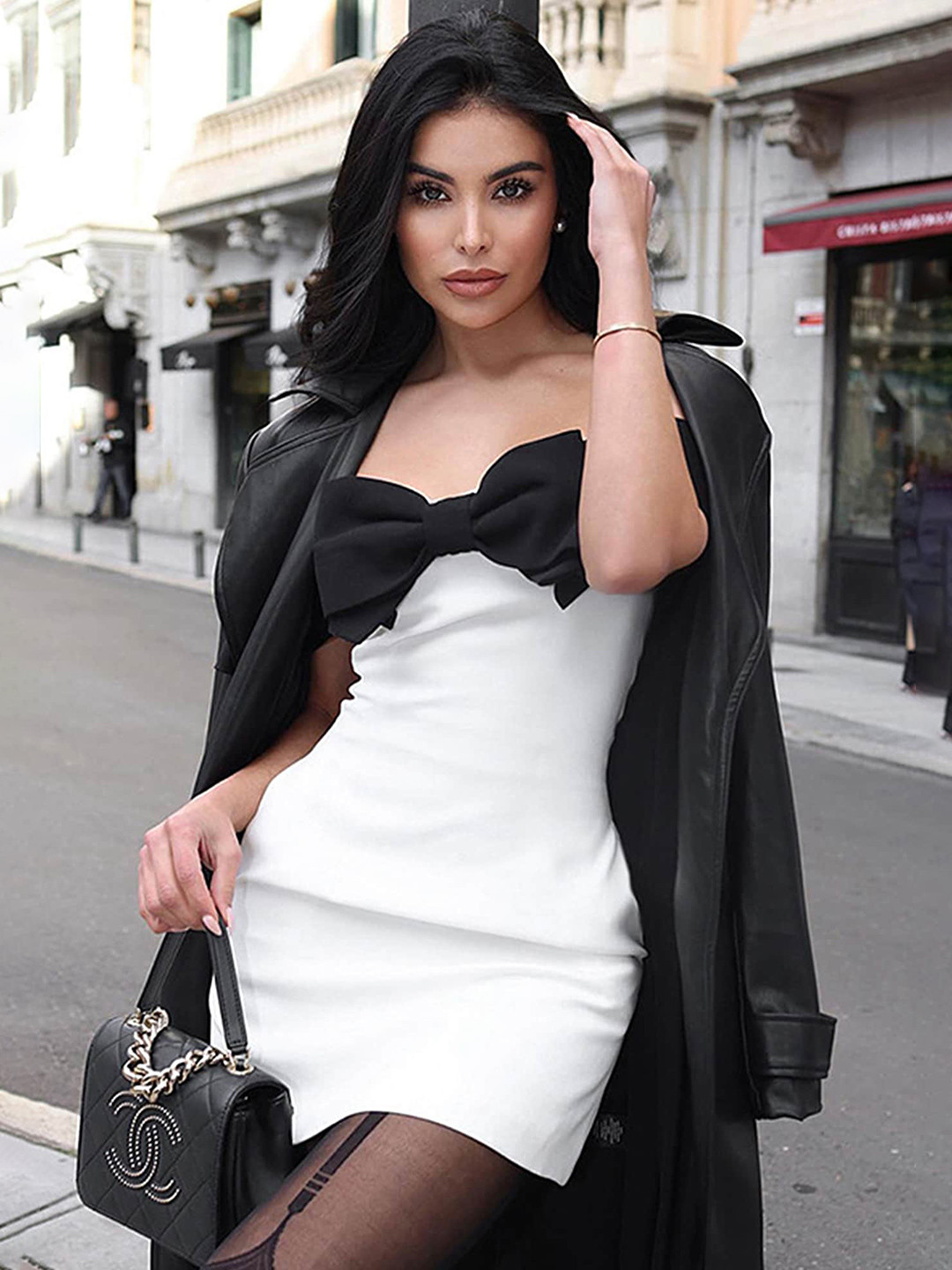 LULU & SKY Off-shoulder Bow Sheath Dress