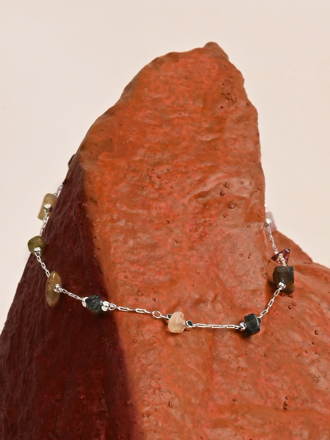Accessorize London Women Sterling Silver Plated Stone Anklet