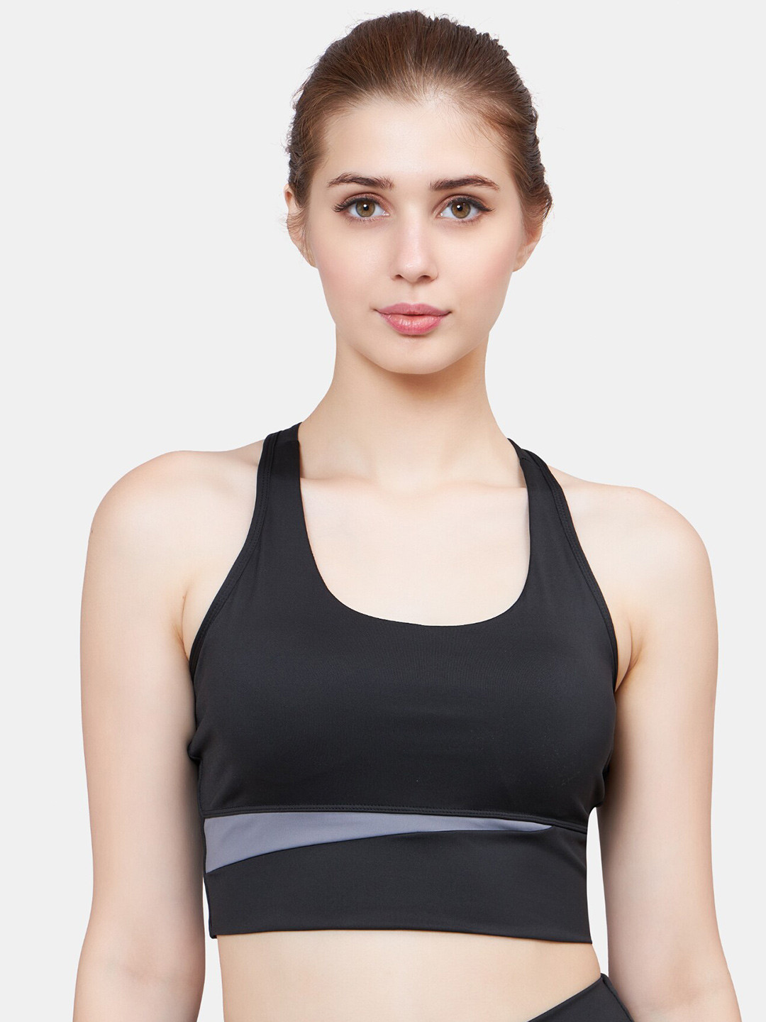 PLUMBURY Full Coverage Workout Sports Bra with All Day Comfort