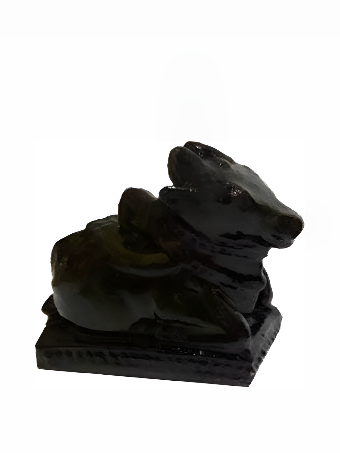 Navyaksh Nandi Pindi Black Ceramic Glossy Prayer Room Small Showpiece - 2.4 Inches
