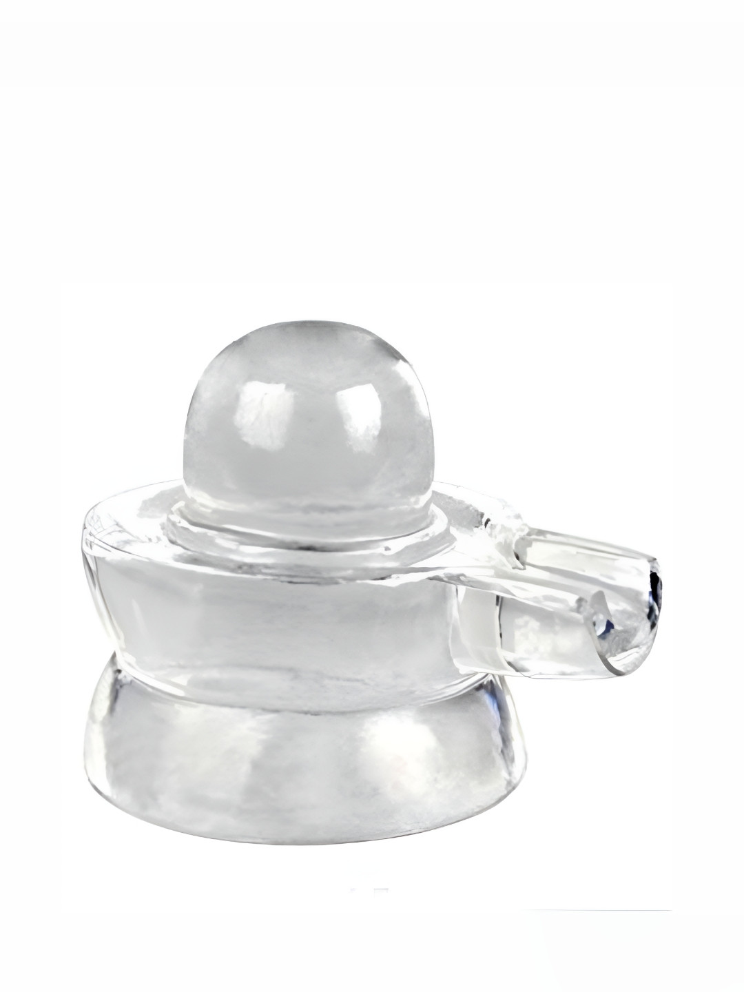 Navyaksh Shivling Transparent Glass Natural Prayer Room Small Showpiece - 3.1 Inches