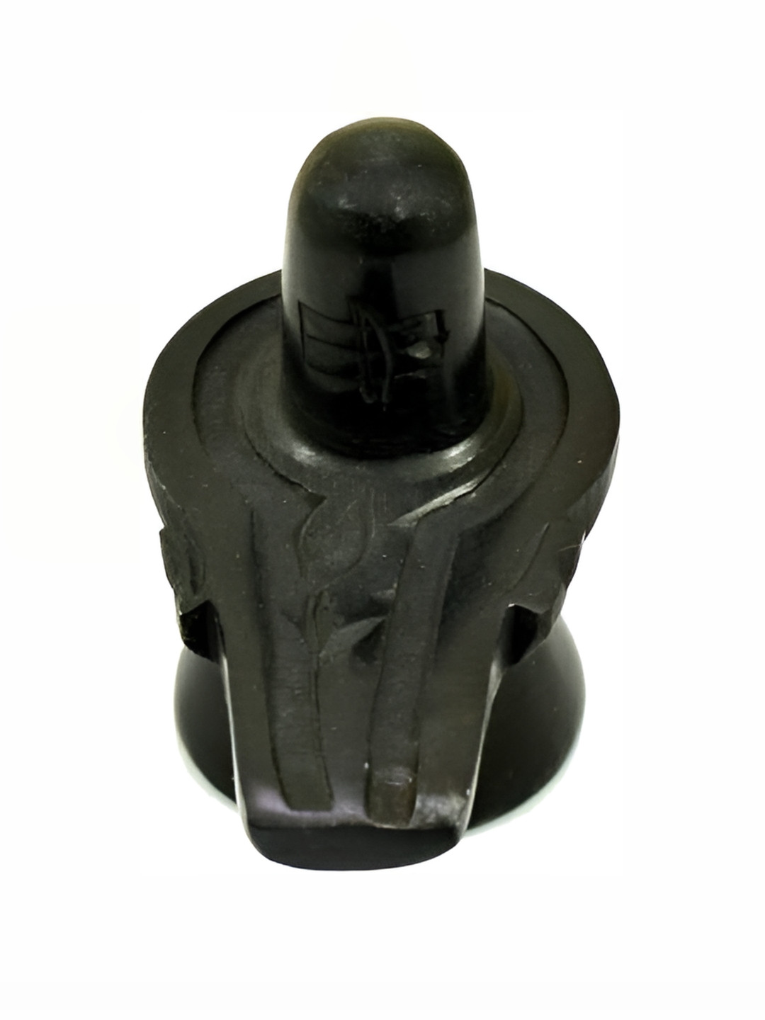 Navyaksh Shivling Black Marble Glossy Home Office Small Showpiece - 3.1 Inches