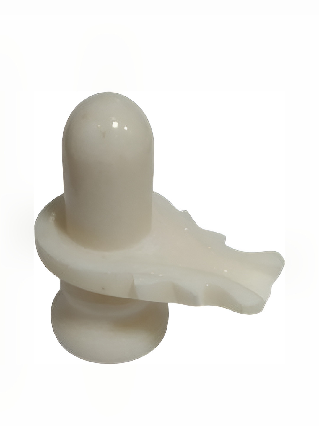 Navyaksh Shivling White Marble Glossy Prayer Room Hand-Crafted Small Showpiece - 3.1 Inches