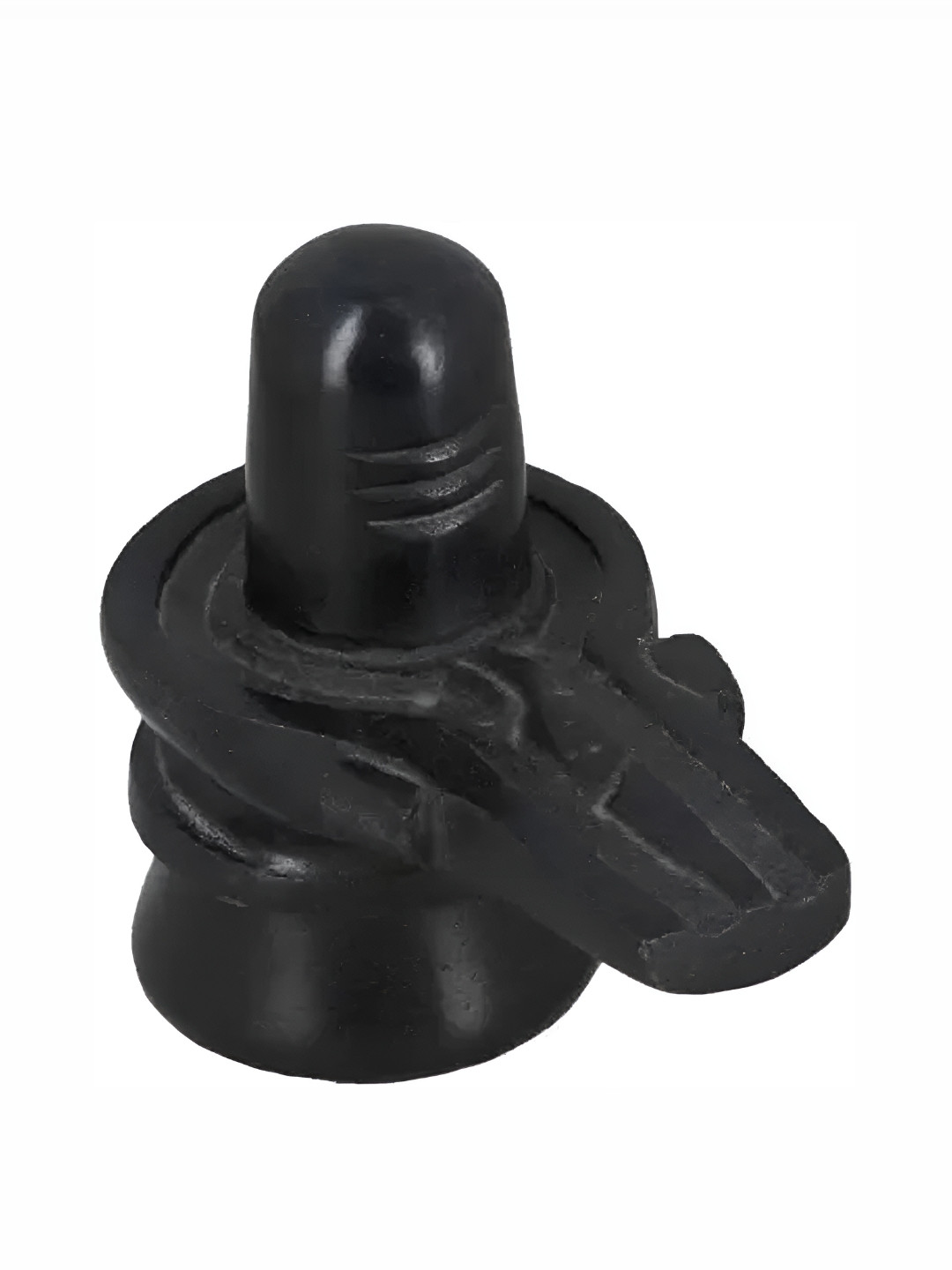 Navyaksh Shiva Lingam Black Marble Matte Living Room Small Showpiece - 3.1 Inches