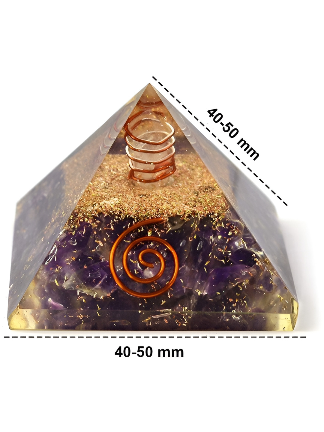 Navyaksh Pyramid Purple Crystal Matte Living Room Medium Showpiece - 2 Inches