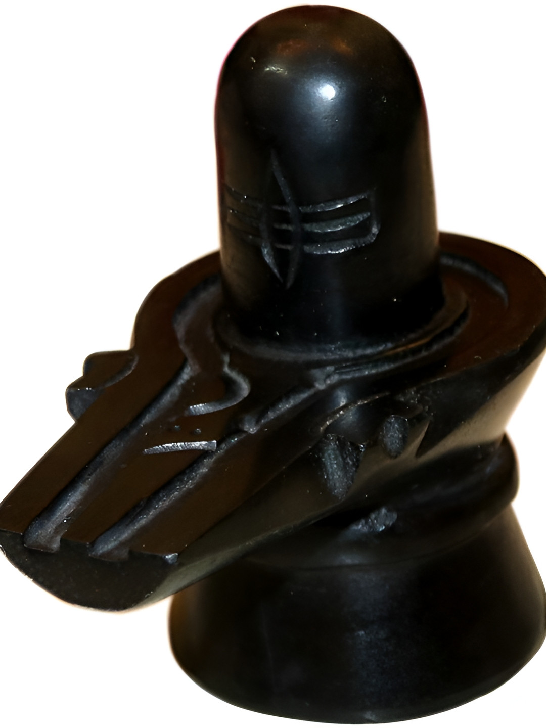 Navyaksh Shivling Black Marble Glossy Prayer Room Small Showpiece - 3.1 Inches