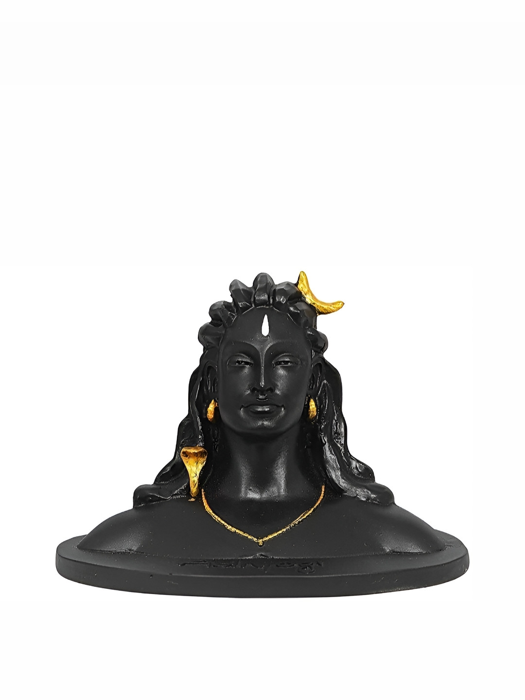 Navyaksh Aadi Yogi Gold Polyresin Glossy Living Room Small Showpiece - 3.1 Inches