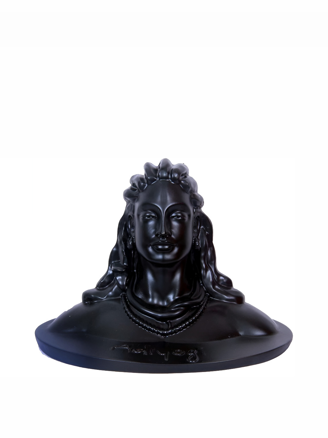 Navyaksh Shiva Lingam Black Marble Matte Living Room Hand-Crafted Medium Showpiece - 3.1 Inches