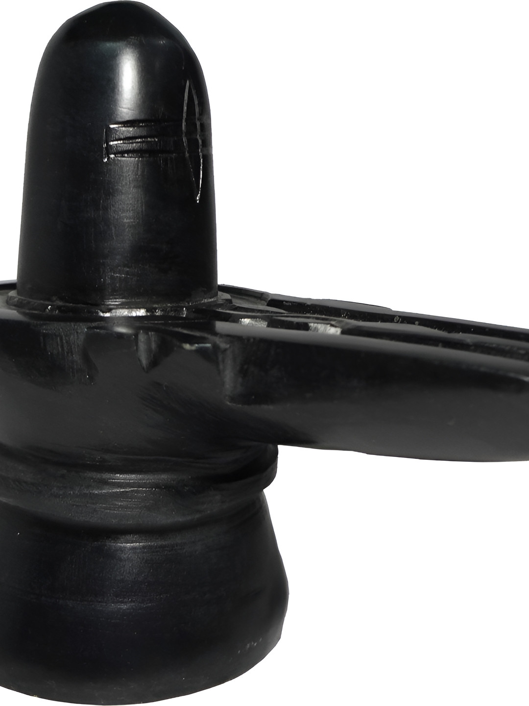 Navyaksh Shiva Linga Black Marble Glossy Prayer Room Small Showpiece - 3.1 Inches