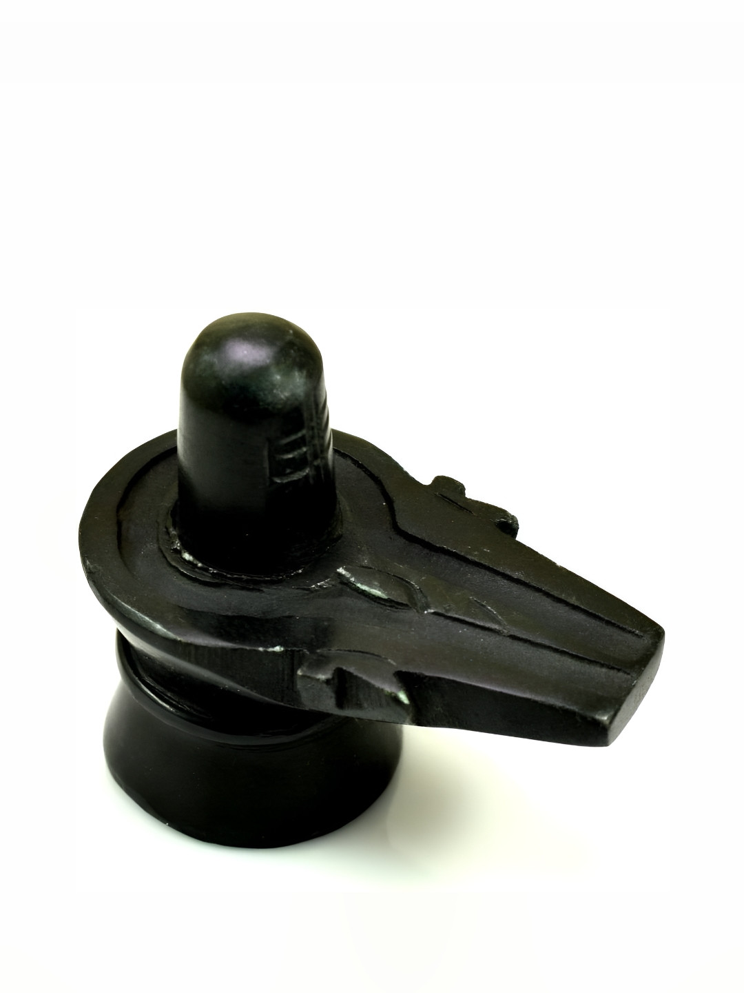 Navyaksh Shivling Black Marble Natural Prayer Room Small Showpiece - 3.1 Inches