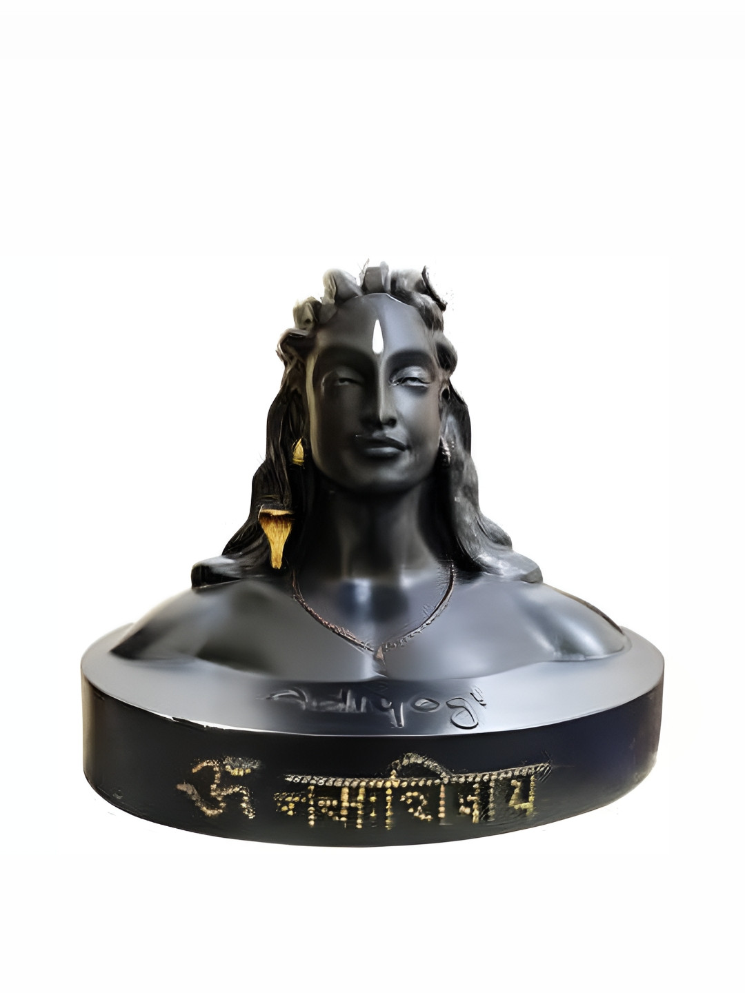 Navyaksh Adiyogi Shiva God Black Metal Metallic Prayer Room Hand-Crafted Small Showpiece - 3.1 Inches