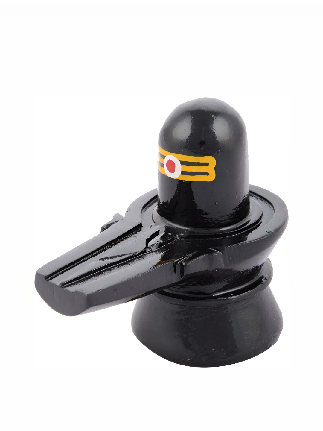 Navyaksh Shivling Black Marble Glossy Prayer Room Small Showpiece - 5.9 Inches