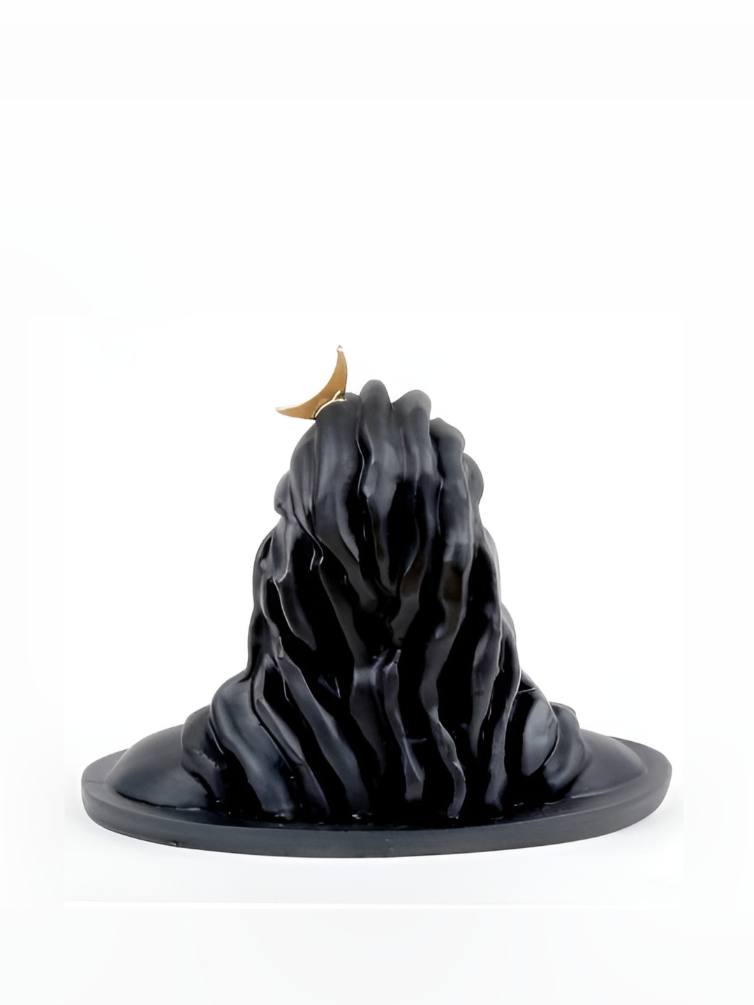 Navyaksh Adiyogi Shiv Bholenath Black Polyresin Glossy Prayer Room Small Showpiece - 3.1 Inches
