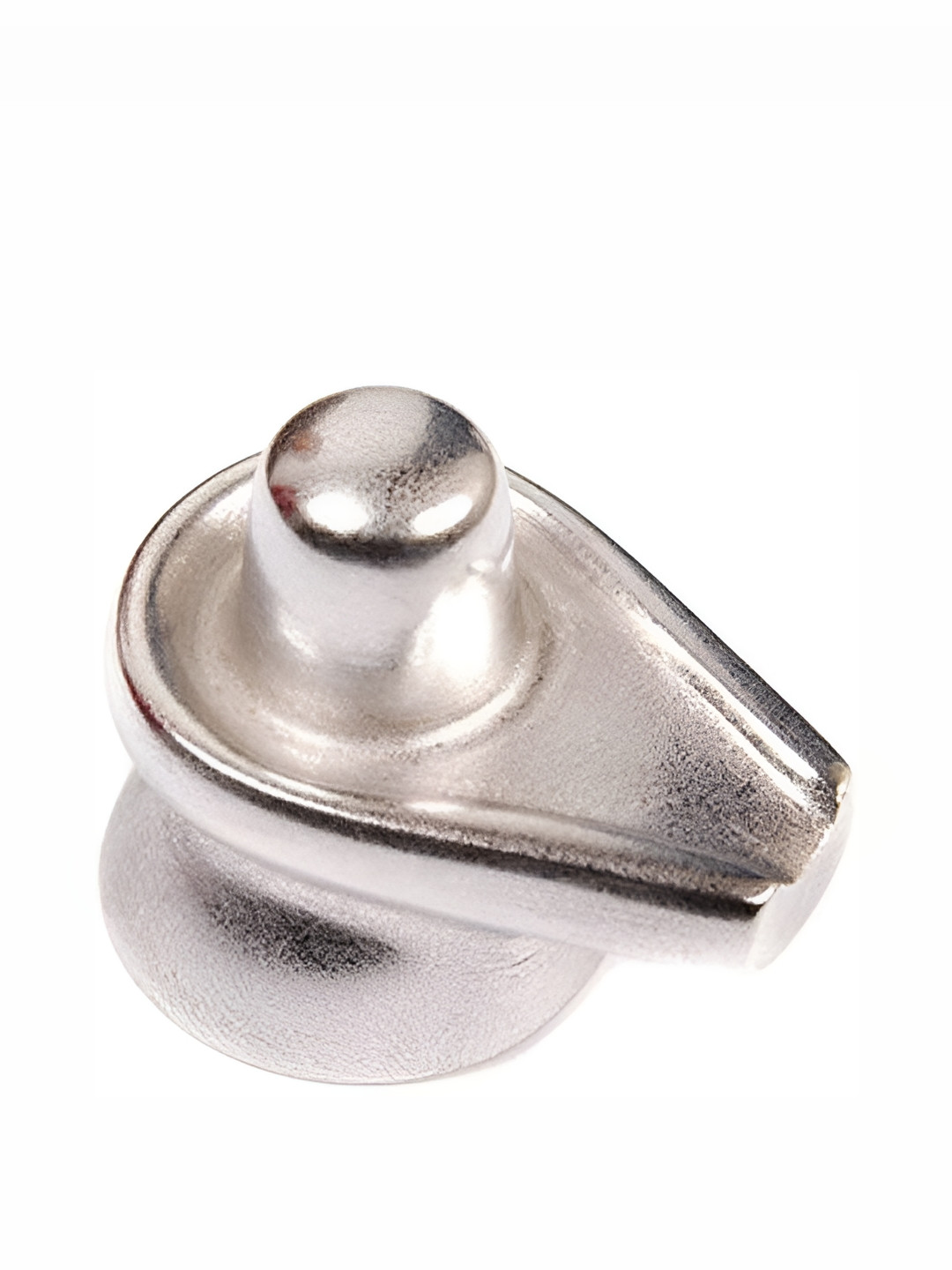 Navyaksh Natural Parad Shivling Silver Brass Metallic Prayer Room Medium Showpiece -